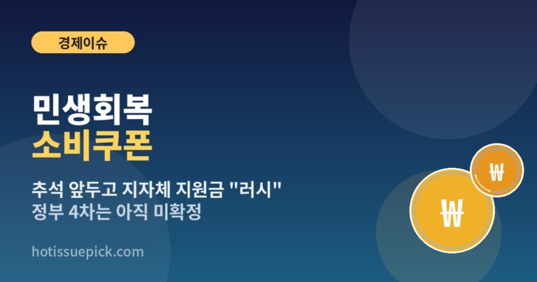 민생회복 소비쿠폰 추석 지자체 지원금 안내 이미지